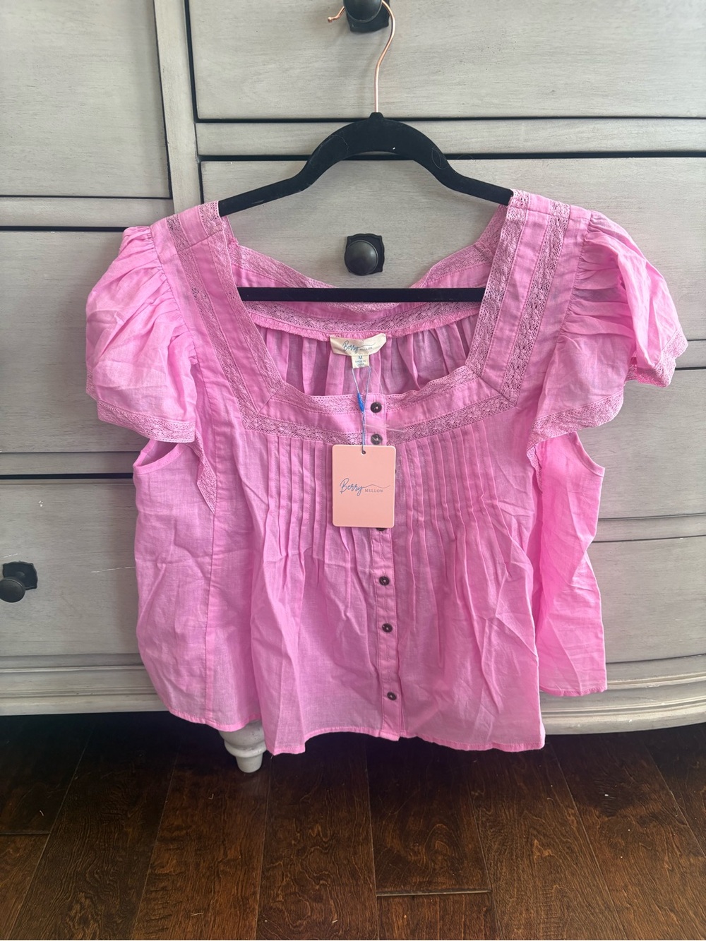NWT pink button blouse from Maddy Jay boutique